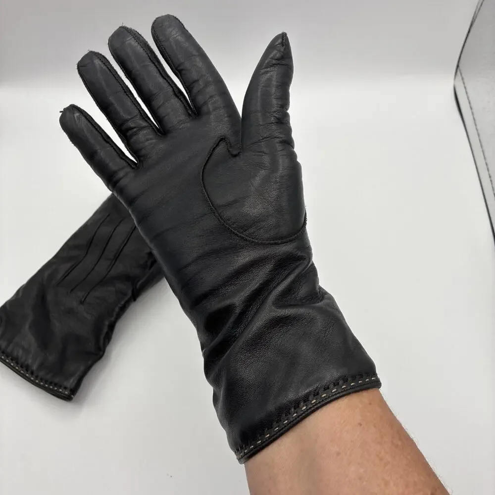 Coach Black Leather Women's Gloves Size 8